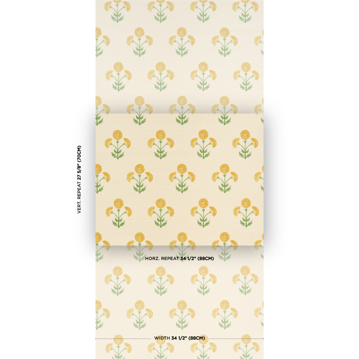 Purchase 5016670 | Saranda Flower Sisal, Marigold - Schumacher Wallpaper