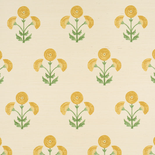 Purchase 5016670 | Saranda Flower Sisal, Marigold - Schumacher Wallpaper