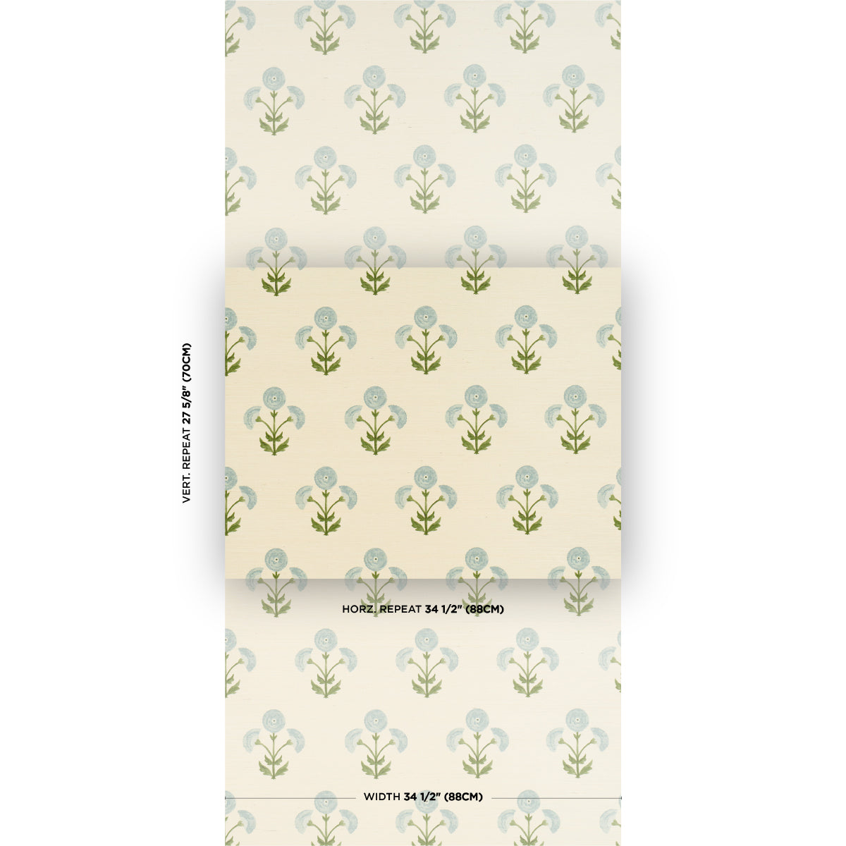 Purchase 5016671 | Saranda Flower Sisal, Sky - Schumacher Wallpaper