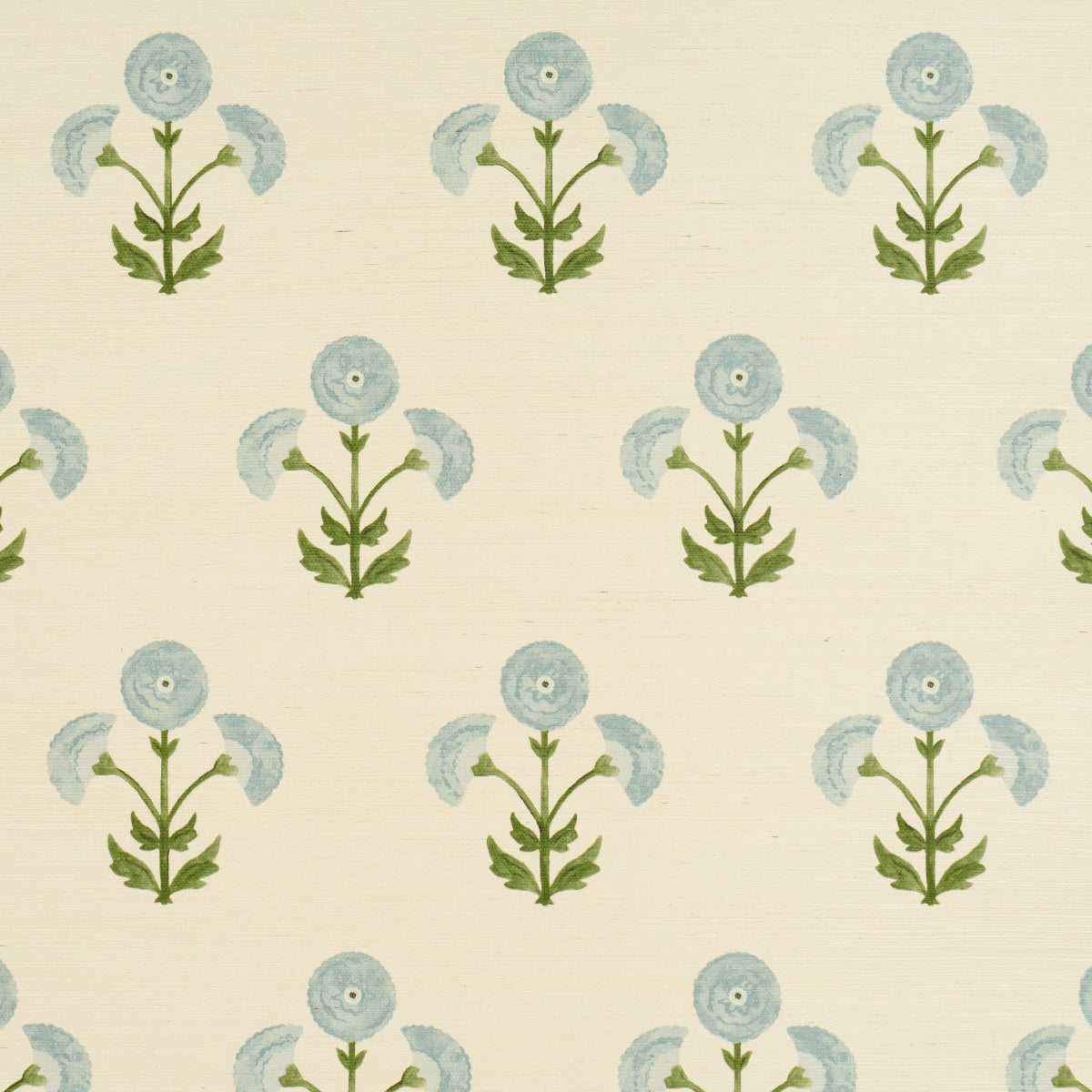 Purchase 5016671 | Saranda Flower Sisal, Sky - Schumacher Wallpaper