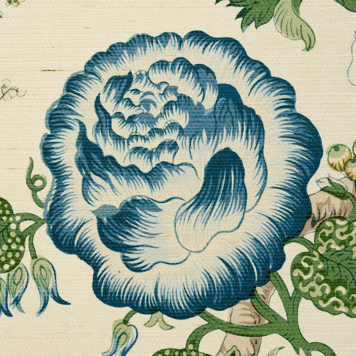 5016680 | Josephine Sisal, Peacock - Schumacher Wallpaper