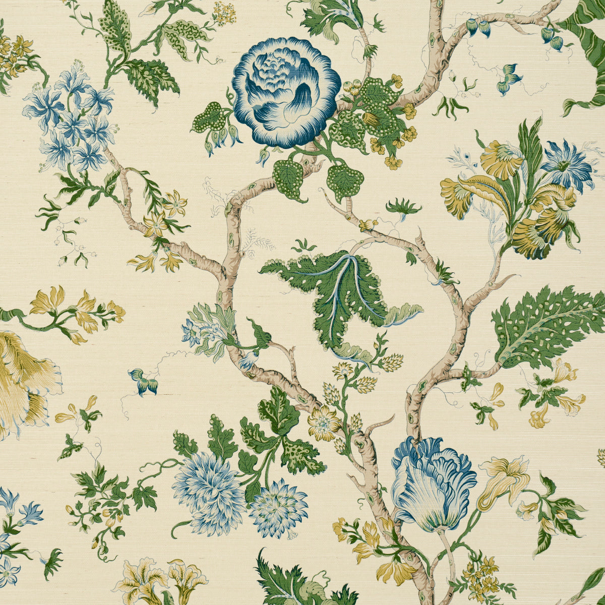 Purchase 5016680 | Josephine Sisal, Peacock - Schumacher Wallpaper