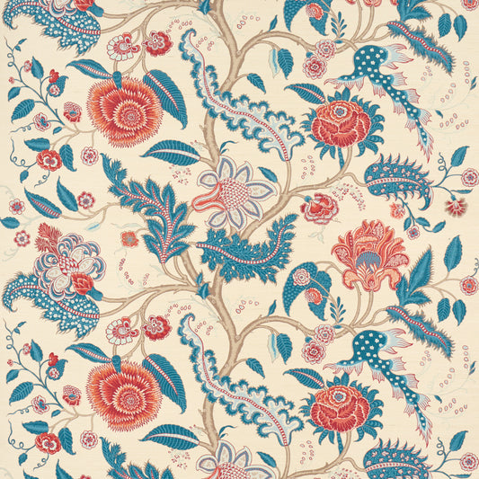 Purchase 5016691 | Sinhala Sisal, Rouge & Indigo - Schumacher Wallpaper