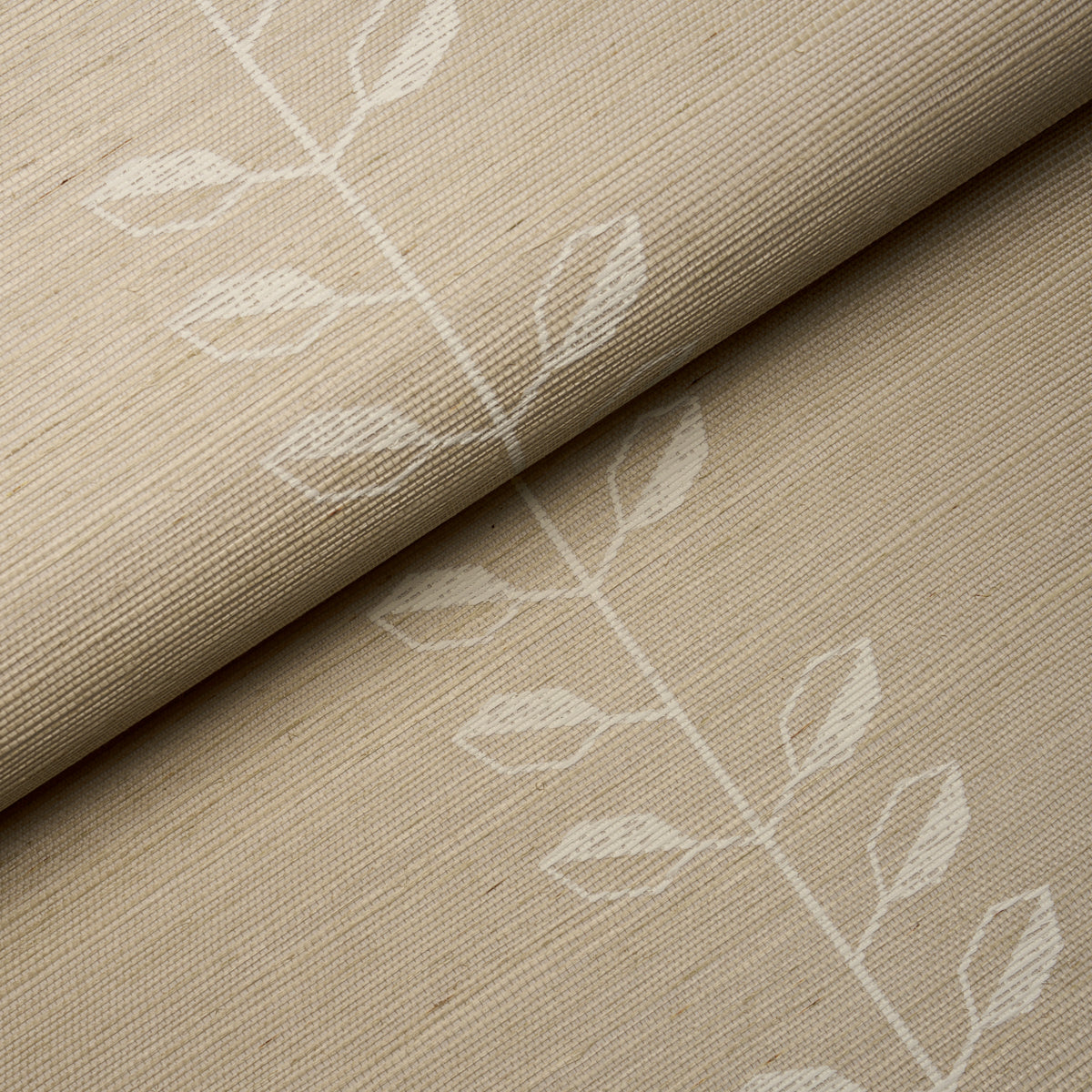 Purchase 5016700 | Geo Leaf Sisal, Bone & White - Schumacher Wallpaper