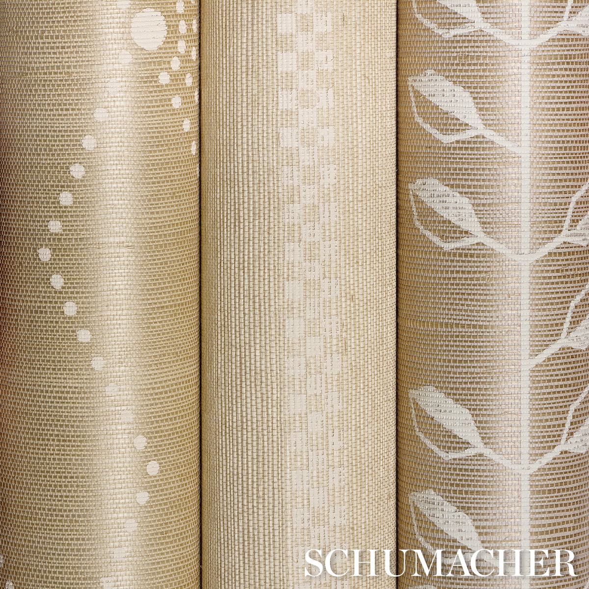 Purchase 5016700 | Geo Leaf Sisal, Bone & White - Schumacher Wallpaper