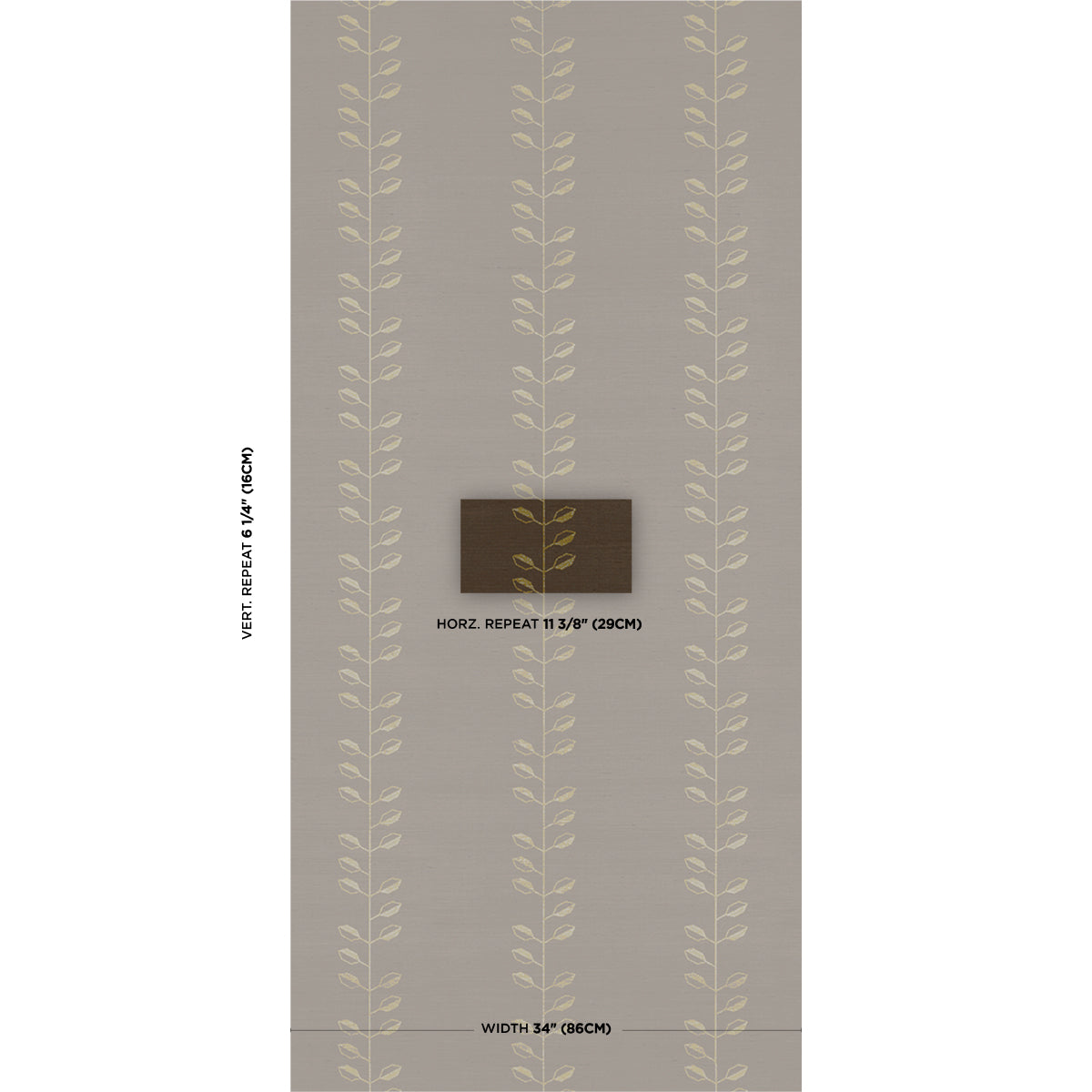 Purchase 5016701 | Geo Leaf Sisal, Metallic Gold & Sepia - Schumacher Wallpaper