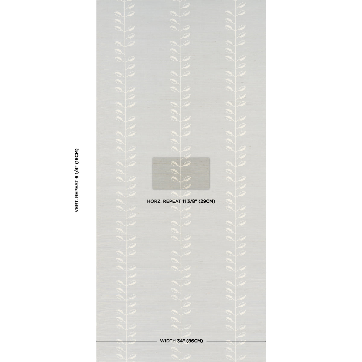 Purchase 5016702 | Geo Leaf Sisal, Mineral & Ivory - Schumacher Wallpaper