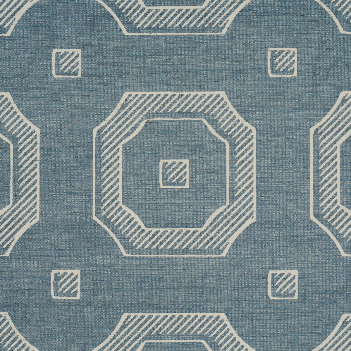 Purchase 5016730 | Beveled Frame Sisal, Denim - Schumacher Wallpaper