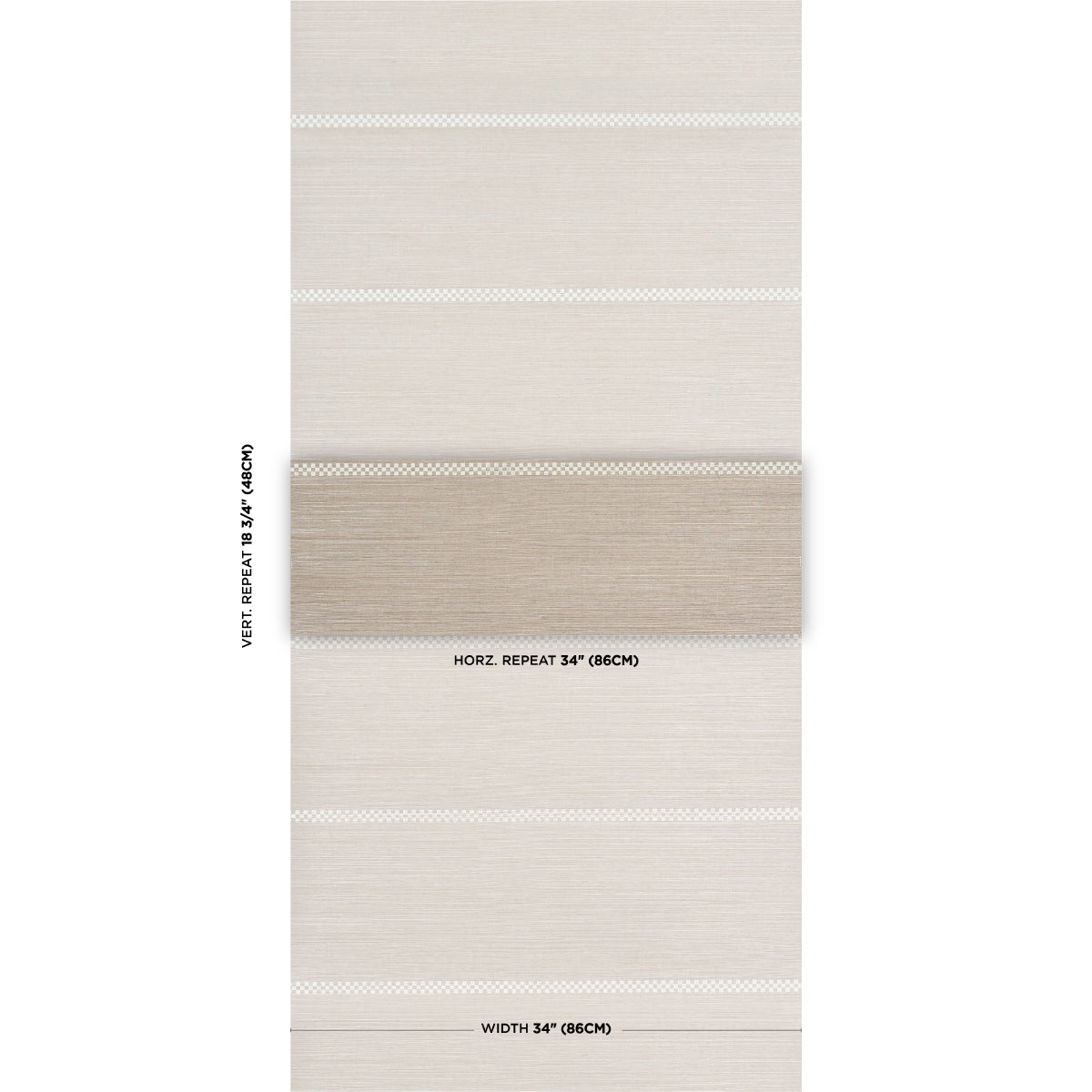 Purchase 5016750 | Checkered Stripe Sisal, Flax - Schumacher Wallpaper