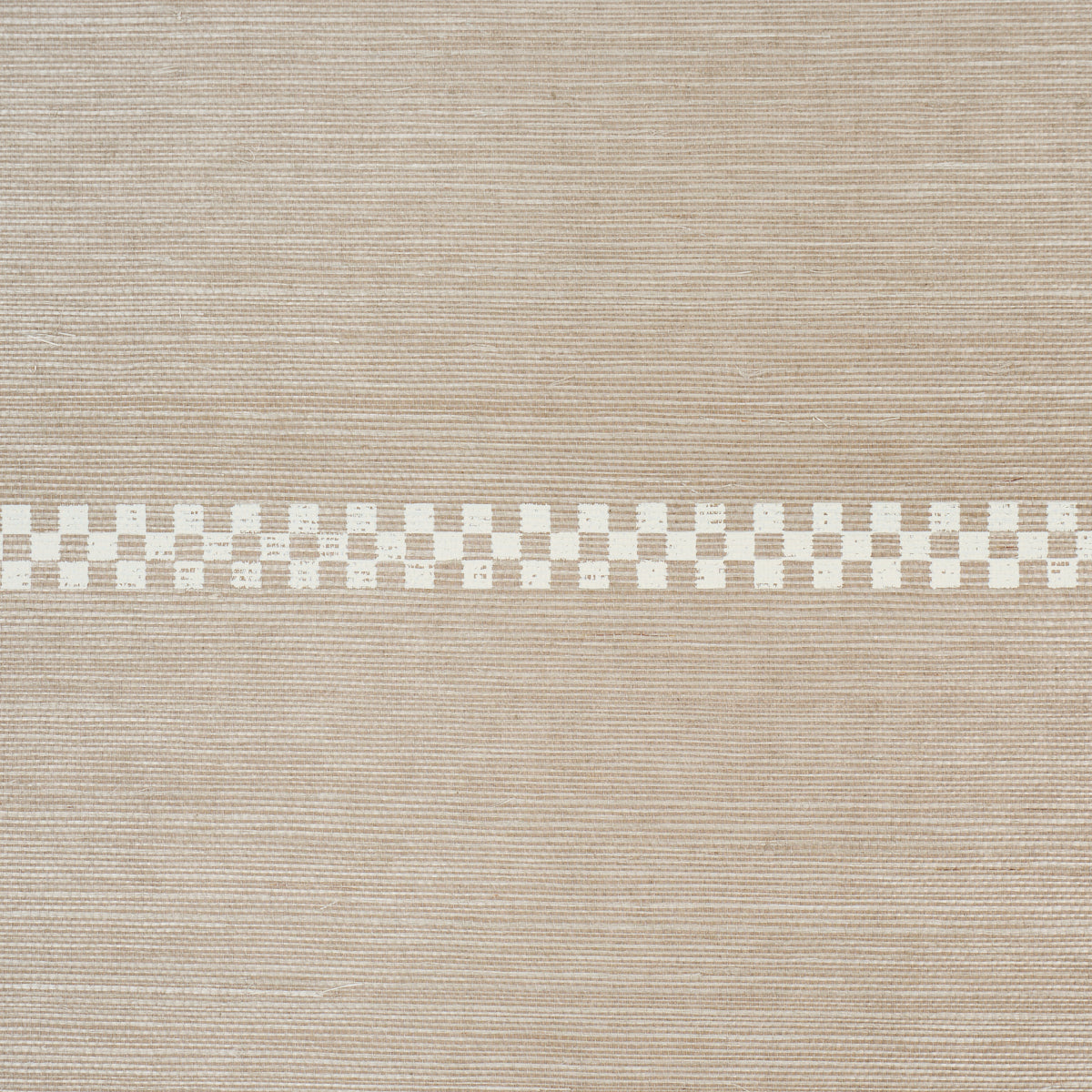 Purchase 5016750 | Checkered Stripe Sisal, Flax - Schumacher Wallpaper
