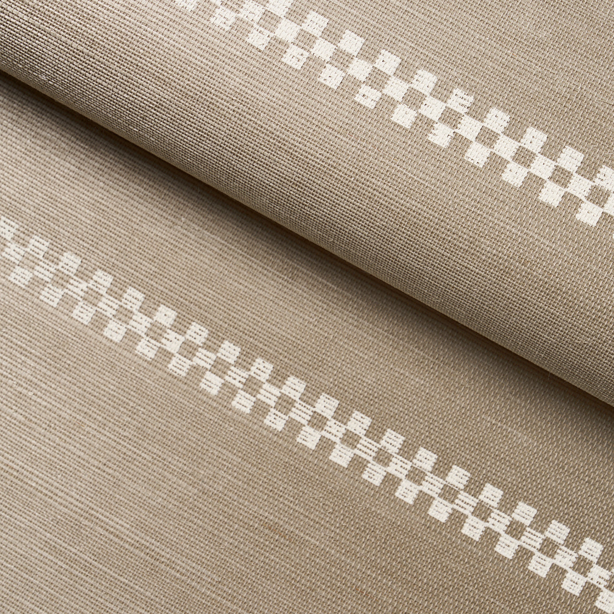 Purchase 5016750 | Checkered Stripe Sisal, Flax - Schumacher Wallpaper
