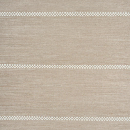 Purchase 5016750 | Checkered Stripe Sisal, Flax - Schumacher Wallpaper