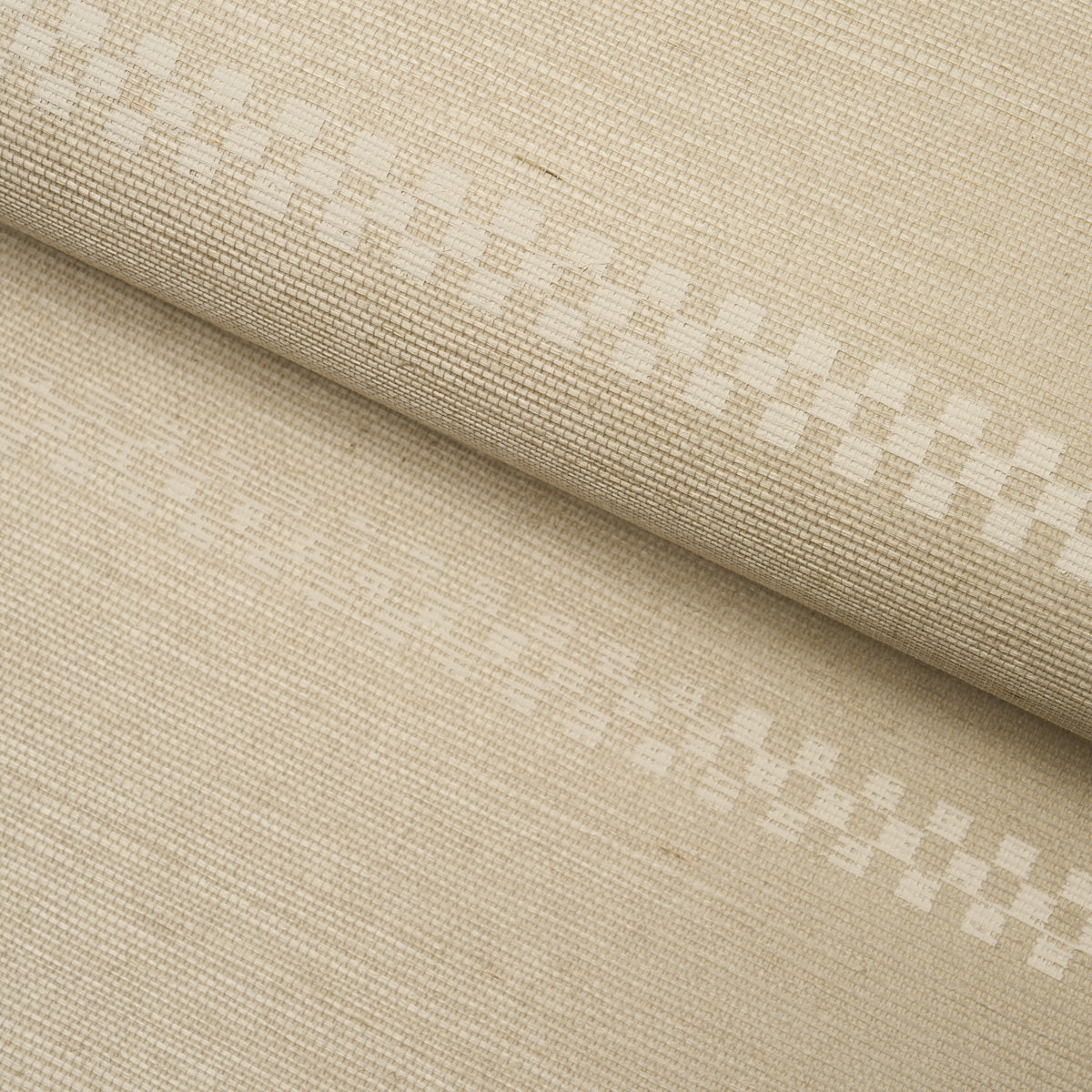 Purchase 5016751 | Checkered Stripe Sisal, Birch - Schumacher Wallpaper