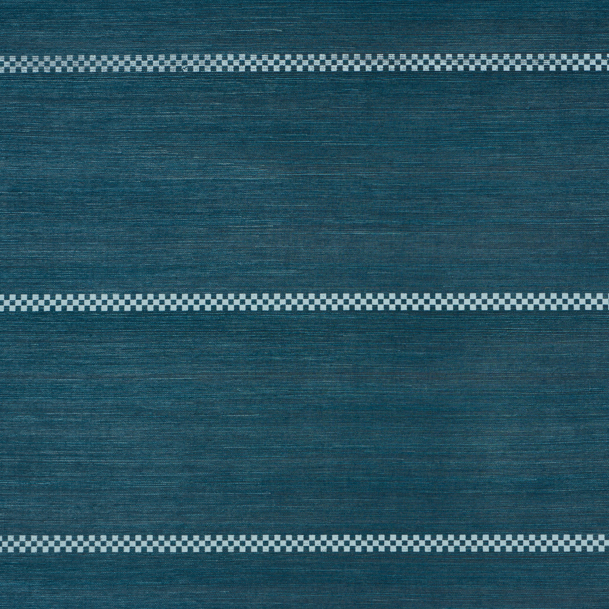 Purchase 5016752 | Checkered Stripe Sisal, Peacock - Schumacher Wallpaper