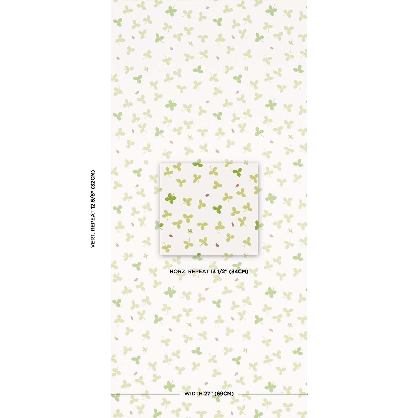 Purchase 5016770 | Celia Clover, Ivory - Schumacher Wallpaper