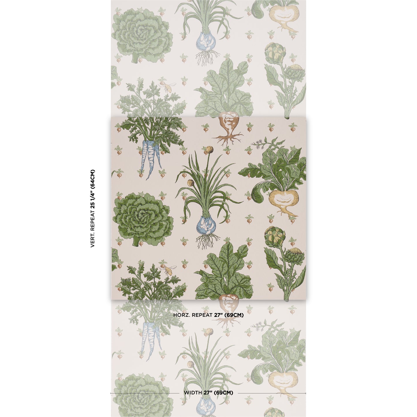 Purchase 5016781 | Green Grocer, Parchment - Schumacher Wallpaper