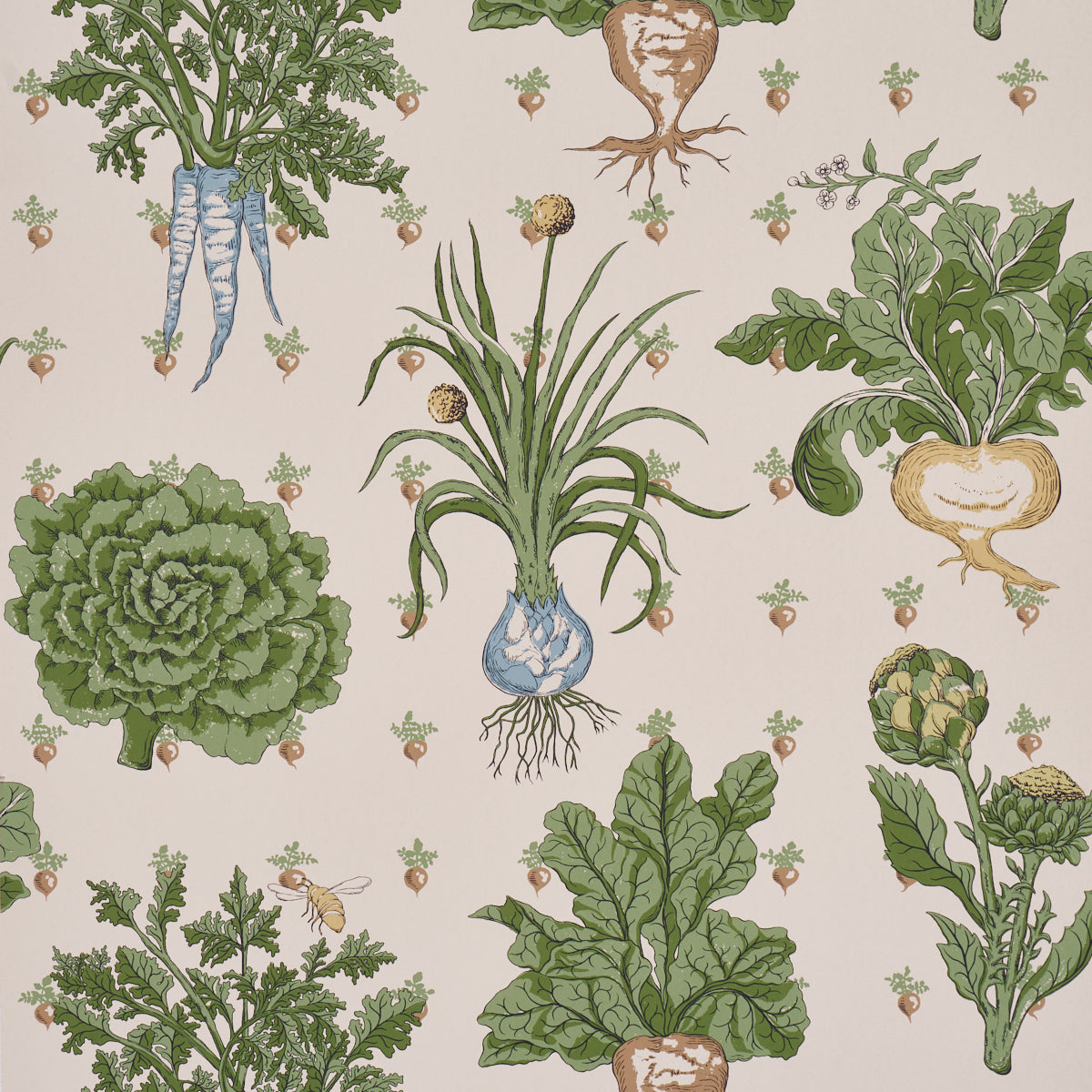 Purchase 5016781 | Green Grocer, Parchment - Schumacher Wallpaper