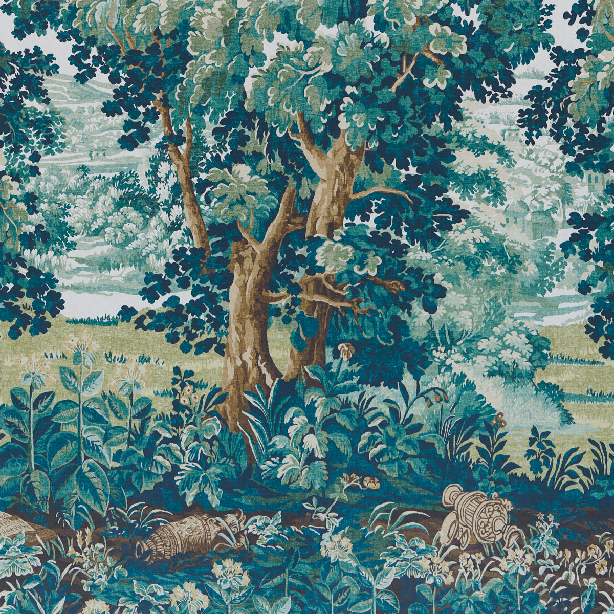Purchase 5016820 | La Foret 3 Panel Set, Autumn Green Forest - Schumacher Wallpaper