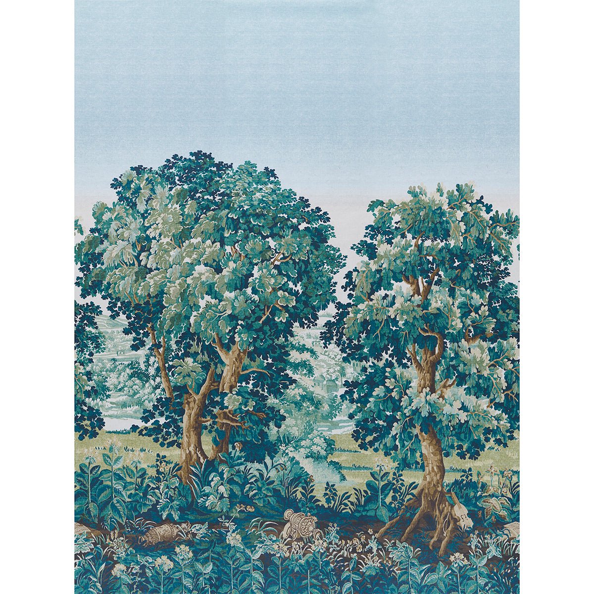 Purchase 5016820 | La Foret 3 Panel Set, Autumn Green Forest - Schumacher Wallpaper