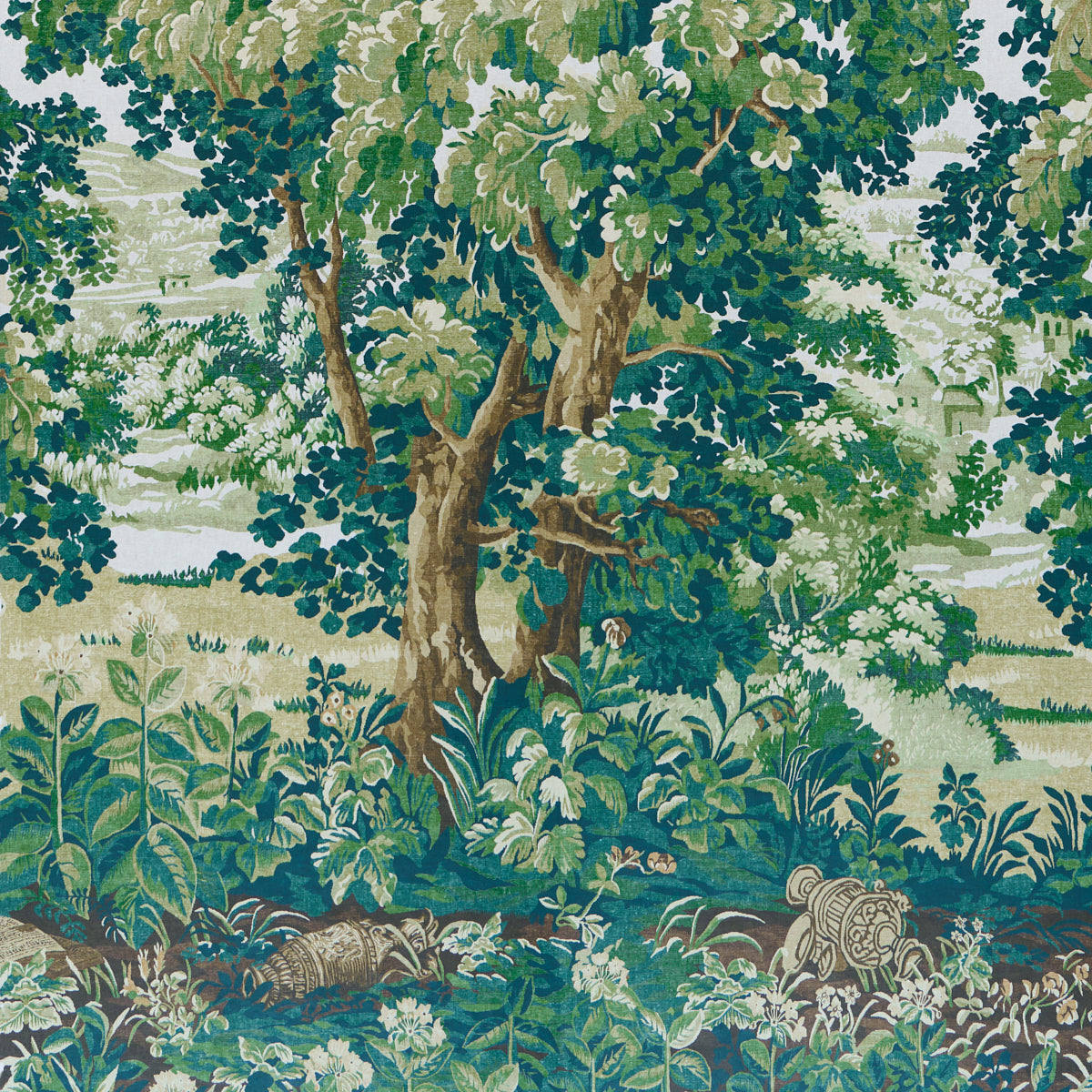Purchase 5016821 | La Foret 3 Panel Set, Spring Green Forest - Schumacher Wallpaper
