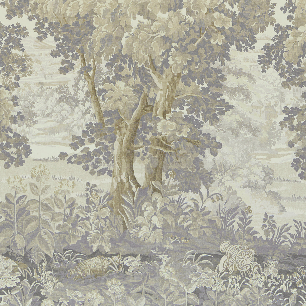 Purchase 5016823 | La Foret 3 Panel Set, Oyster Forest - Schumacher Wallpaper