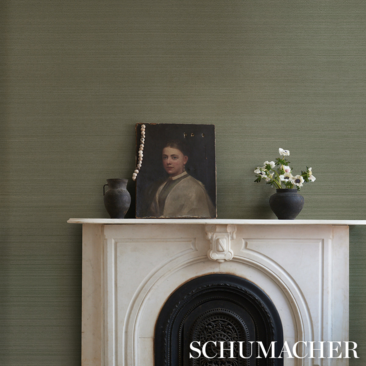 Purchase 5016876 | Musa Abaca Wallcovering, Eucalyptus - Schumacher Wallpaper