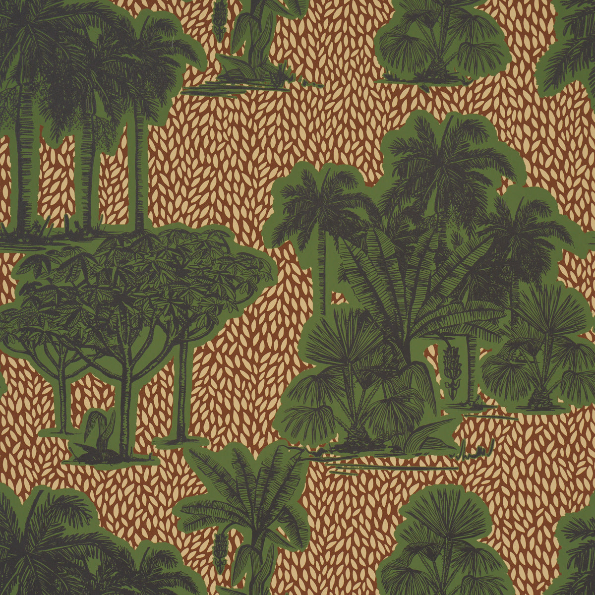 Purchase 5016920 | Tropical Safari Print, Orinoco Verdant Oasis - Schumacher Wallpaper