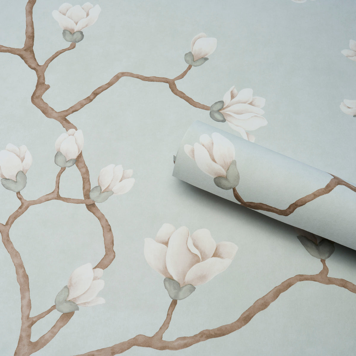 Purchase 5016930 | Magnolia Tree, Dusty Sky - Schumacher Wallpaper