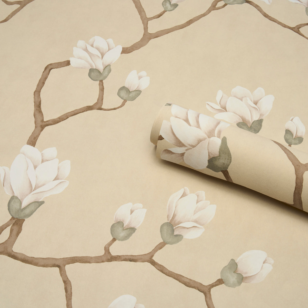 Purchase 5016932 | Magnolia Tree, Soft Gold - Schumacher Wallpaper