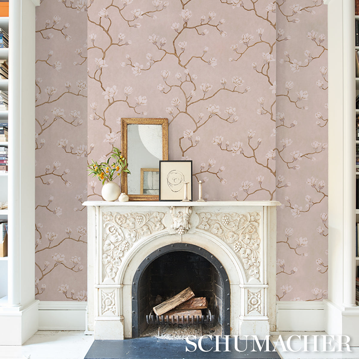 Purchase 5016933 | Magnolia Tree, Dusty Blush - Schumacher Wallpaper