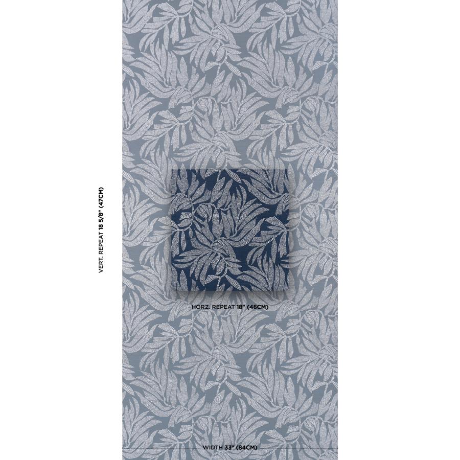 Purchase 5016951 | Tayrona Palm Mosaic Sisal, Pacific Ocean Hues - Schumacher Wallpaper