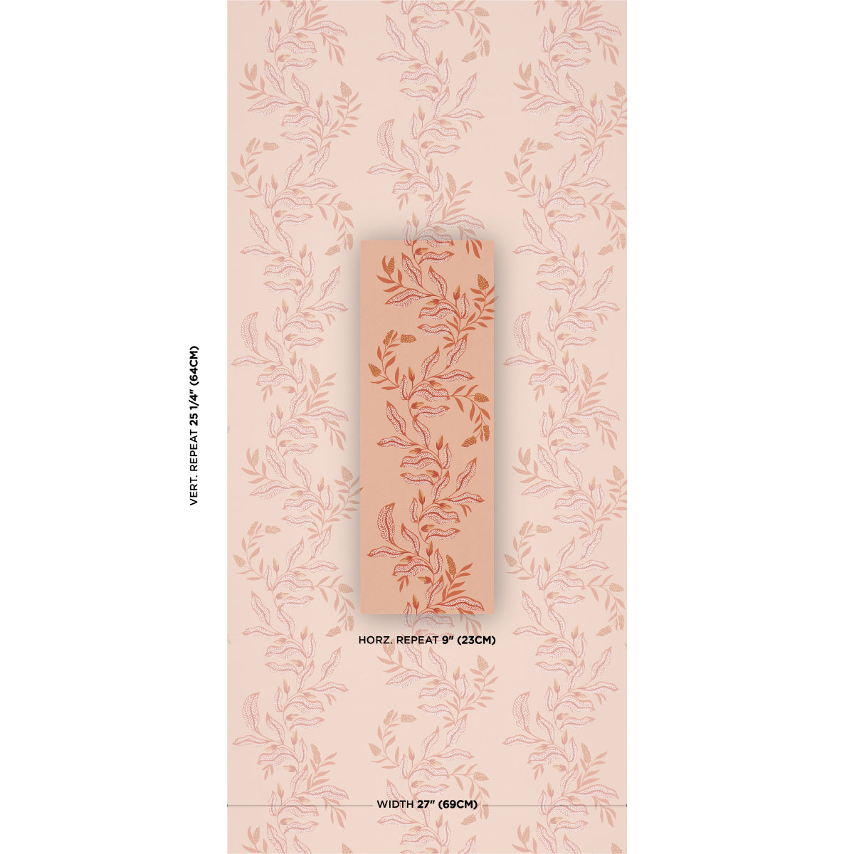 Purchase 5016971 | Vagary Vines, Papaya - Schumacher Wallpaper