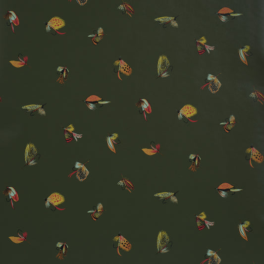 Purchase 5016991 | Fly Fishing, Forest Green - Schumacher Wallpaper