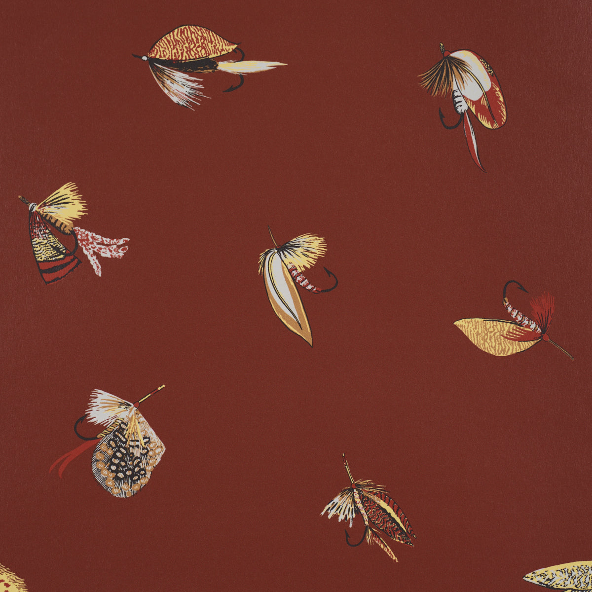Purchase 5016992 | Fly Fishing, Russet - Schumacher Wallpaper