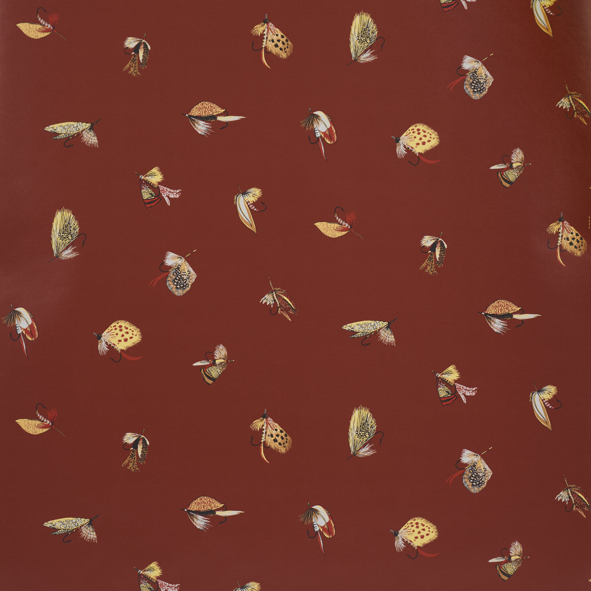 Purchase 5016992 | Fly Fishing, Russet - Schumacher Wallpaper
