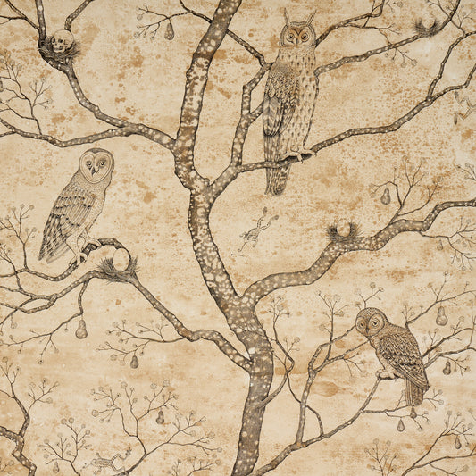 Purchase 5017090 | L’Attesa Nella Notte, Parchment - Schumacher Wallpaper