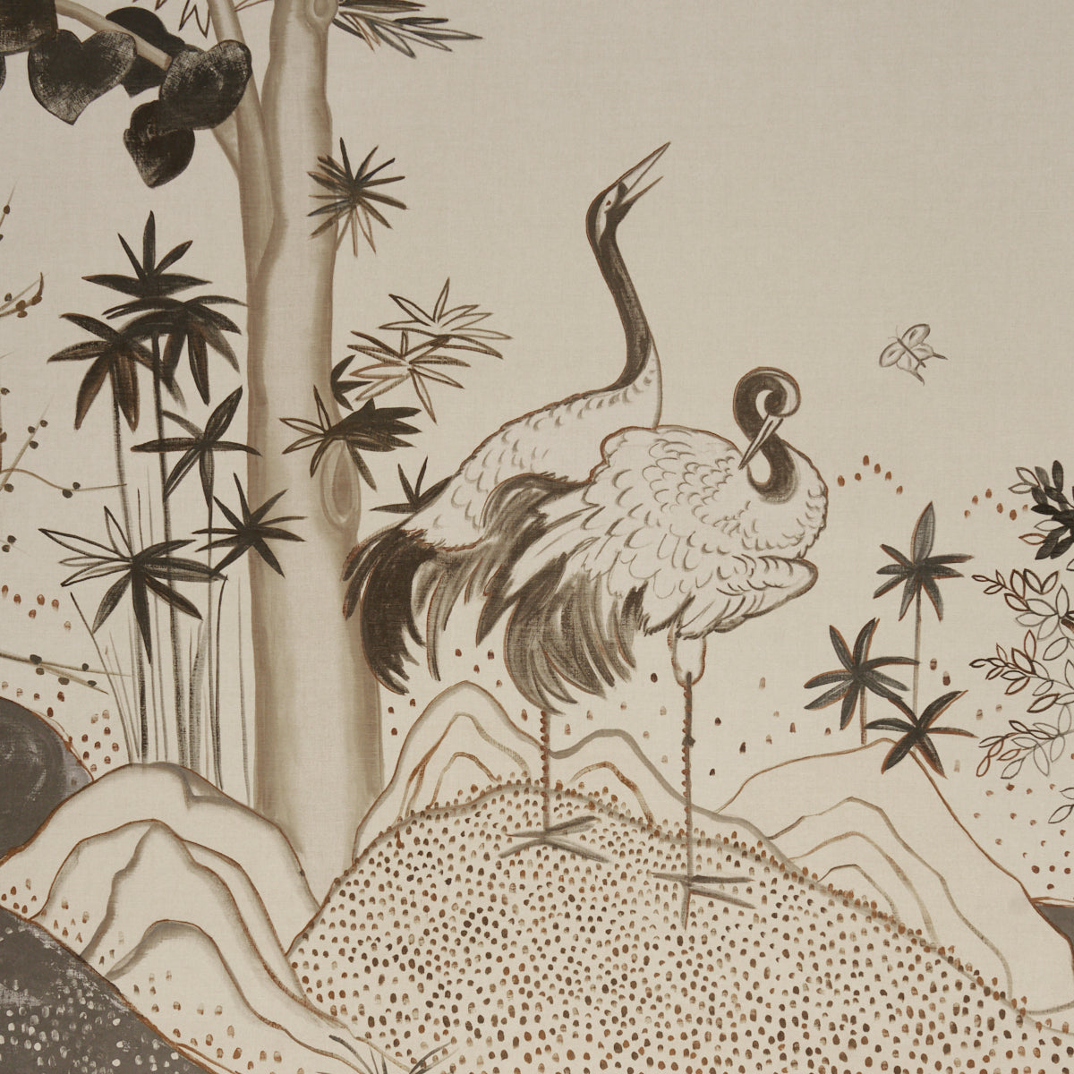 Purchase 5017110 | Birdsong 3 Panel Set, Carbon - Schumacher Wallpaper