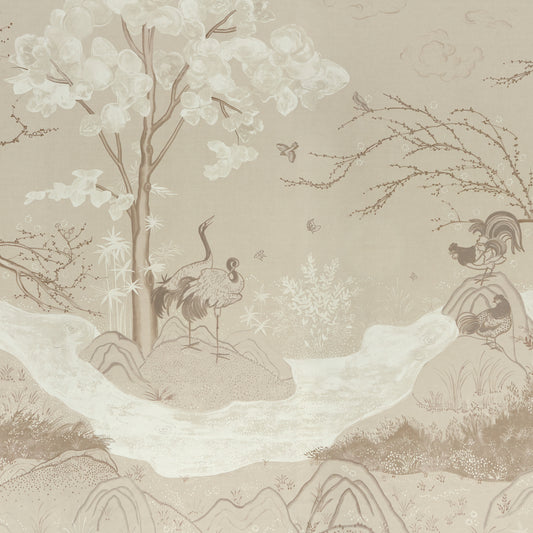 Purchase 5017111 | Birdsong 3 Panel Set, Ivory - Schumacher Wallpaper
