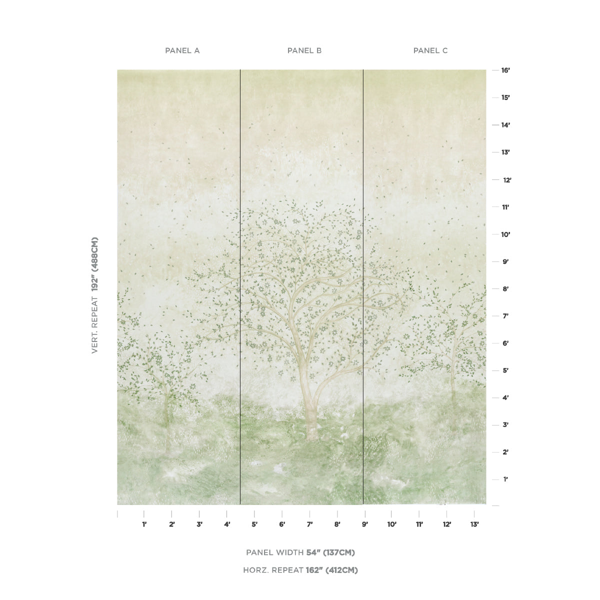 Purchase 5017141 | Psalm 3 Panel Set, Alabaster - Schumacher Wallpaper