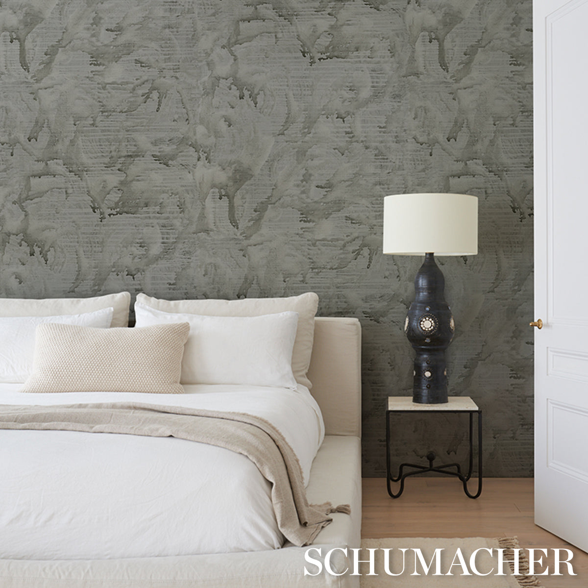 Purchase 5017153 | Valiant, Charcoal - Schumacher Wallpaper