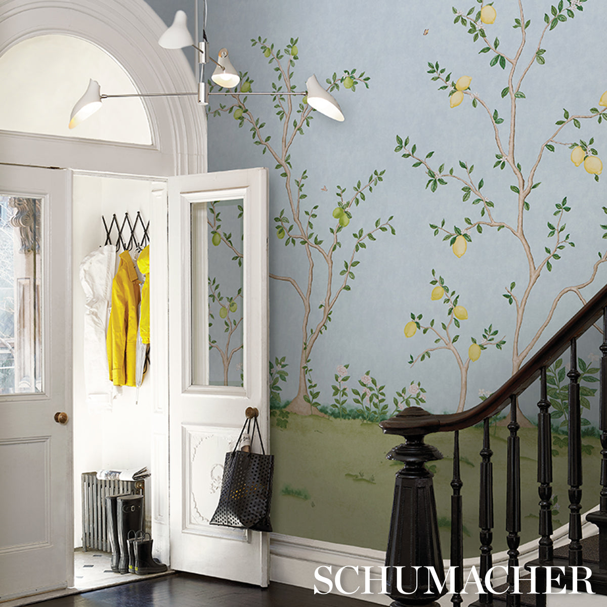 Purchase 5017162 | Citrus Blossom 2 Panel Set, Sky - Schumacher Wallpaper