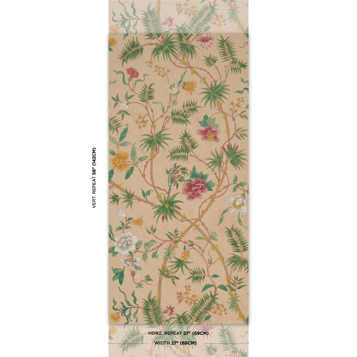 Purchase 5017170 | Arasi Botanical, Coral - Schumacher Wallpaper