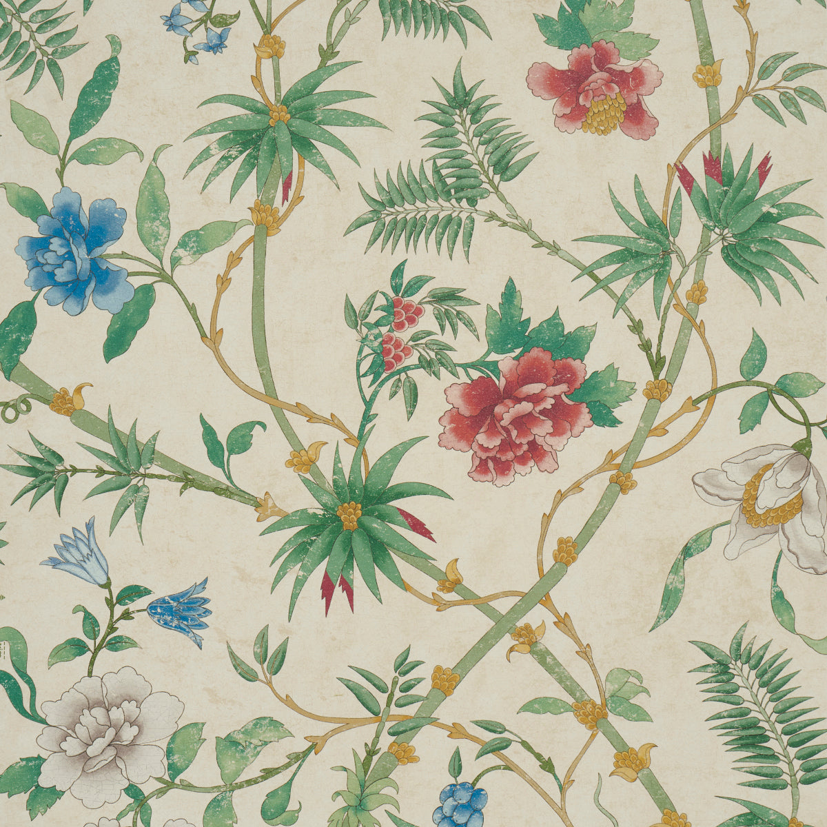 Purchase 5017171 | Arasi Botanical, Parchment - Schumacher Wallpaper