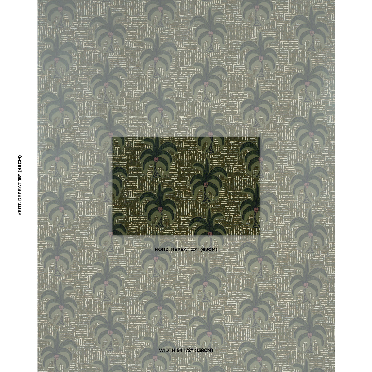 Purchase 5017240 | Agua De Coco, Palm Tree Green - Schumacher Wallpaper