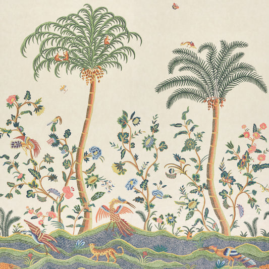 Purchase 5017320 | Spotswood Crewel 2 Panel Set, Multi - Schumacher Wallpaper