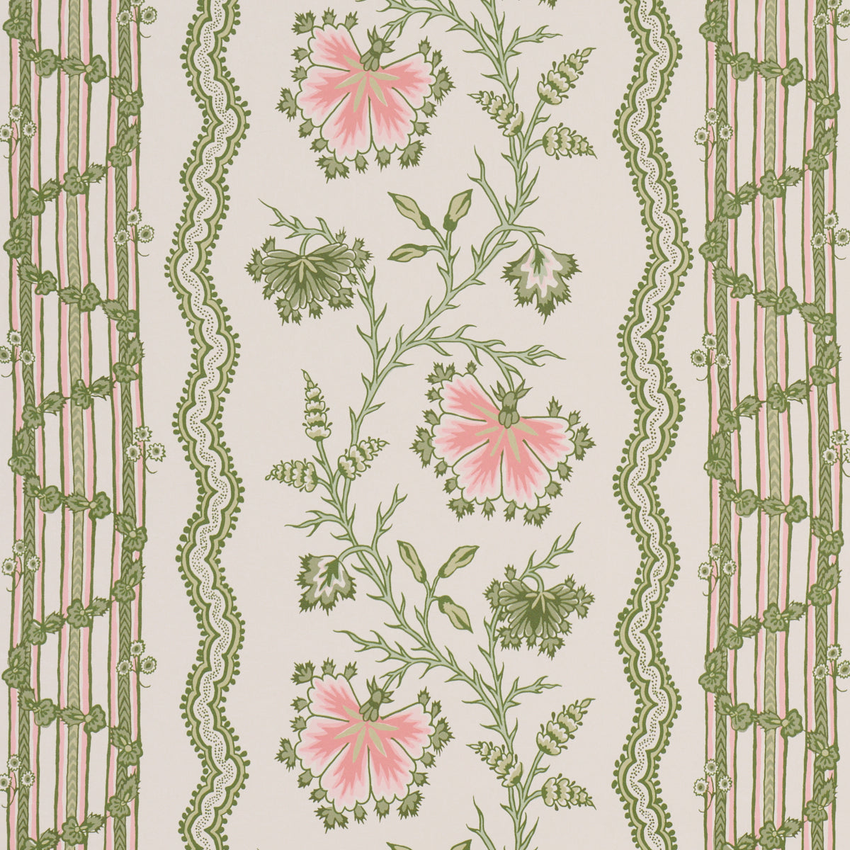 Purchase 5017330 | Parvati Floral Stripe, Petal - Schumacher Wallpaper