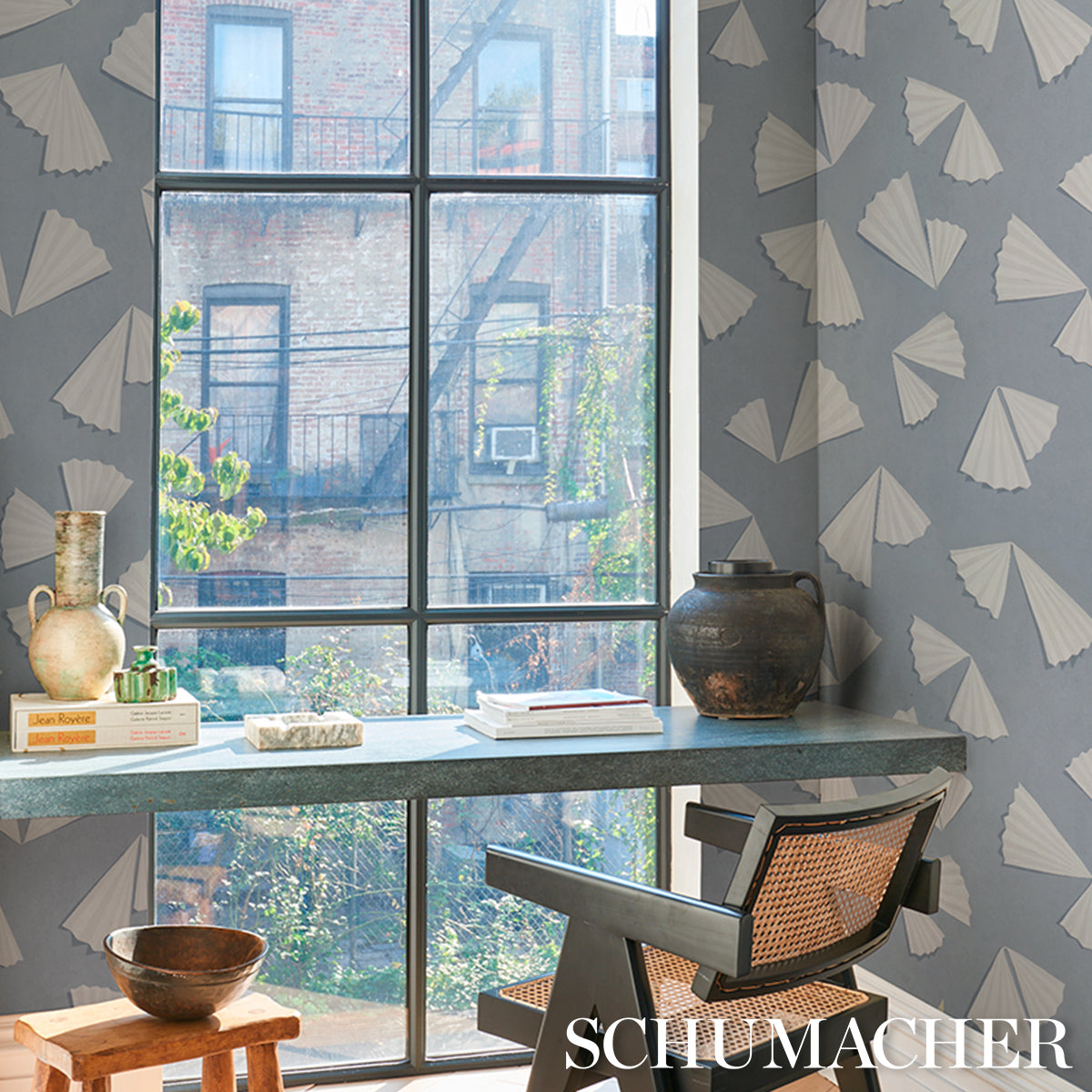 Purchase 5017351 | Antoinette, Mist - Schumacher Wallpaper