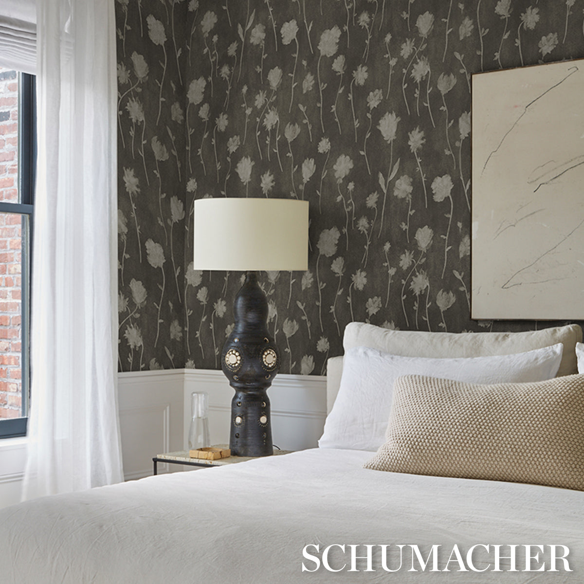 Purchase 5017360 | Before Midnight, Charcoal - Schumacher Wallpaper