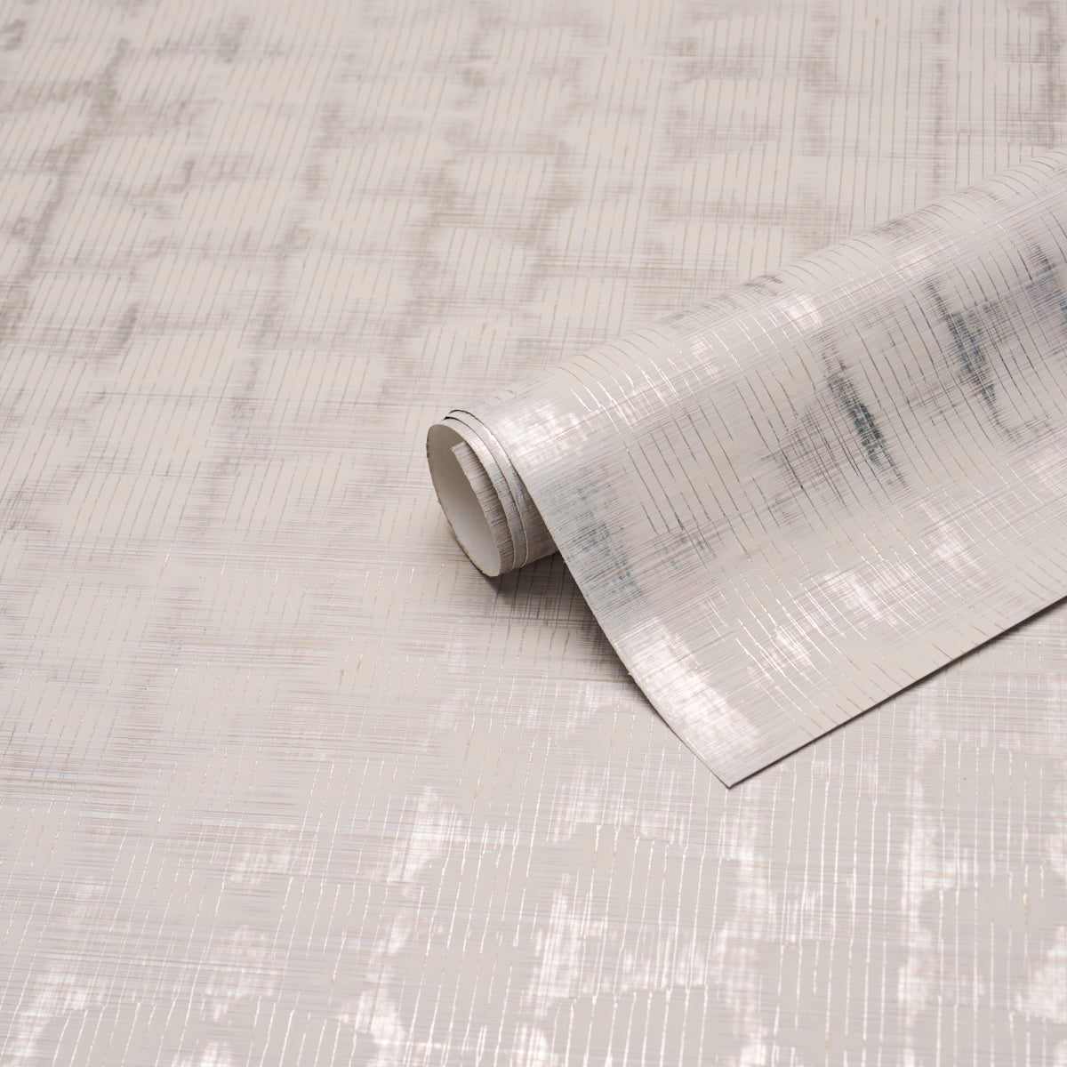 Purchase 5017430 | Rune Pinstripe Wallcovering, Silver - Schumacher Wallpaper