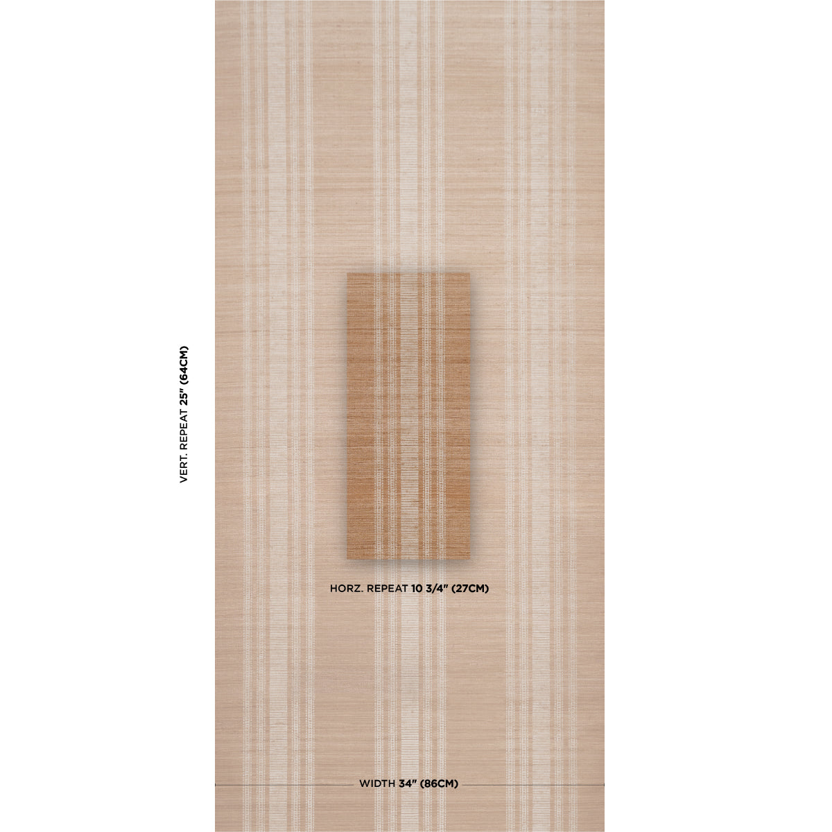 Purchase 5017450 | Cassia Silk Stripe Wallcovering, Neutral - Schumacher Wallpaper